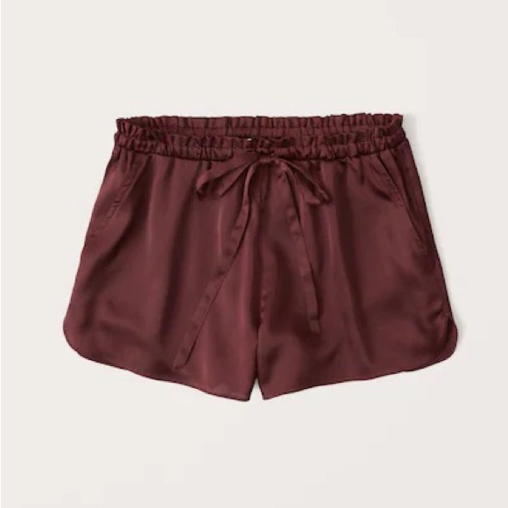 Abercrombie & Fitch Satin Sleep Shorts Size XS in Dark Brown / Maroon
